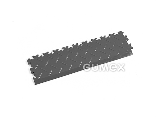 Anlaufkante FORTELOCK 2015, 7mm, 510x140mm, 92°ShA, Diamant-Dessin, PVC, graphit, 